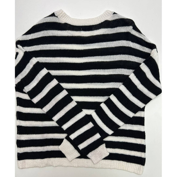 So Woman Sweater Size S Black and white Striped. Long Sleeves- Round Collar. - Picture 2 of 3